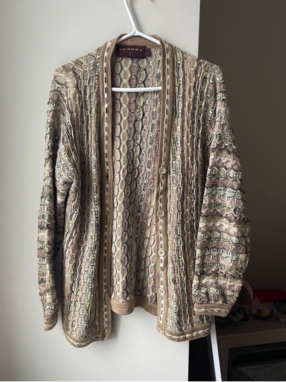 Vintage Tundra Coogi Style Cardigan Small
